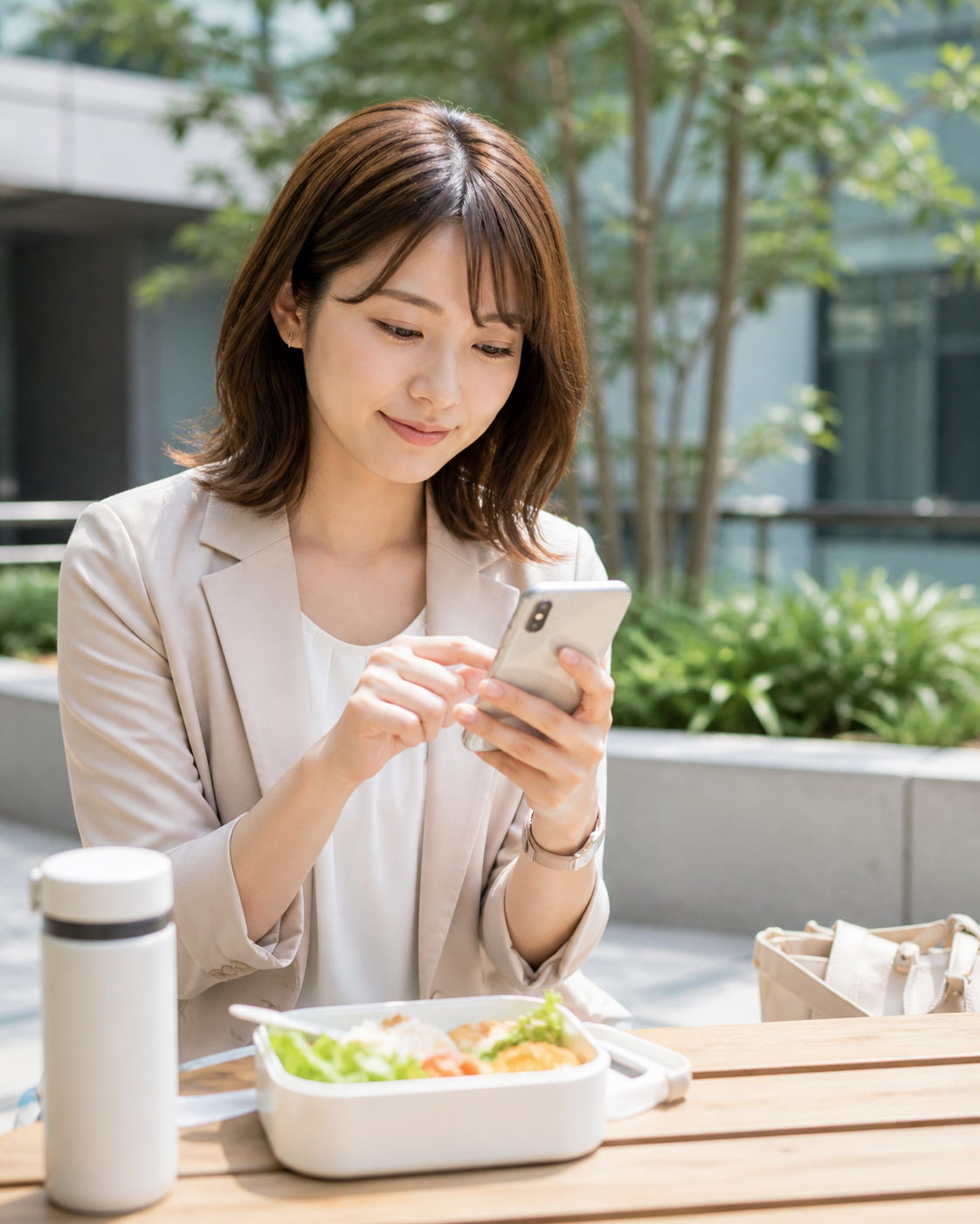 お昼休みにVINOLETで学習する受講生